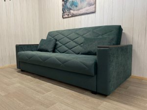 Диван Престиж-15 НПБ+МДФ, велюр Sensey bottle green в Пыть-Яхе - pyt-yah.magazin-mebel74.ru | фото