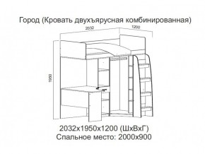 Кровать двухъярусная комбинированная в Пыть-Яхе - pyt-yah.magazin-mebel74.ru | фото