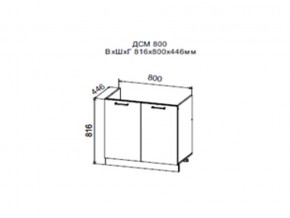 Шкаф нижний ДСМ800 под мойку в Пыть-Яхе - pyt-yah.magazin-mebel74.ru | фото